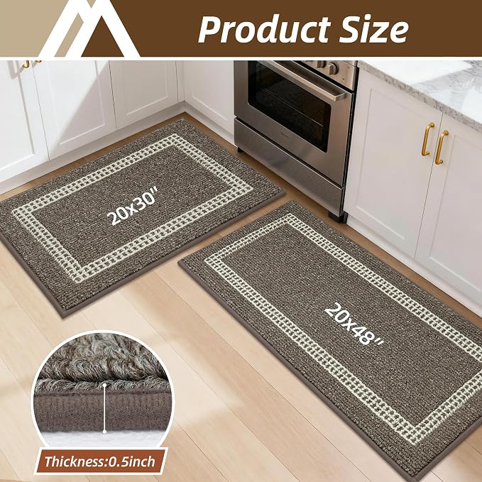 COSY HOMEER Kitchen Rugs Non-Slip 20x30/20x48 Inch Thick Polypropylene Standing - Image 8