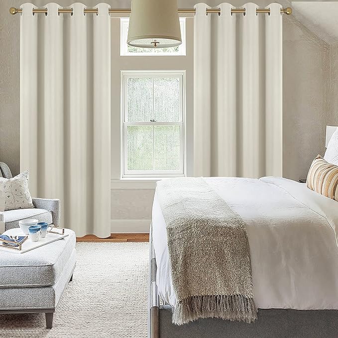 Diraysid Light Beige Grommet Blackout Curtains - Image 4