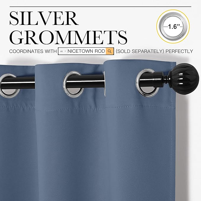 NICETOWN Kitchen Curtains Blackout Curtains & Drapes, Thermal Insulated Grommet - Image 3