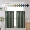 Chyhomenyc Bennet 2 Panels Olive Green Kitchen Curtains 24 Inch Length Tier by Chyhomenyc