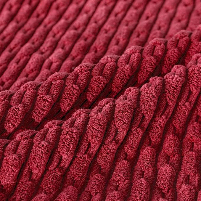 Set of 4 Burgundy Decorative Throw Pillow Covers 20x20 Inch Corduroy Pillow - Image 5