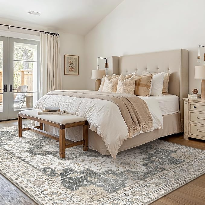 GENIMO 5x7 Area Rugs for Living Room, Machine Washable Non Slip Vintage Rugs - Image 8