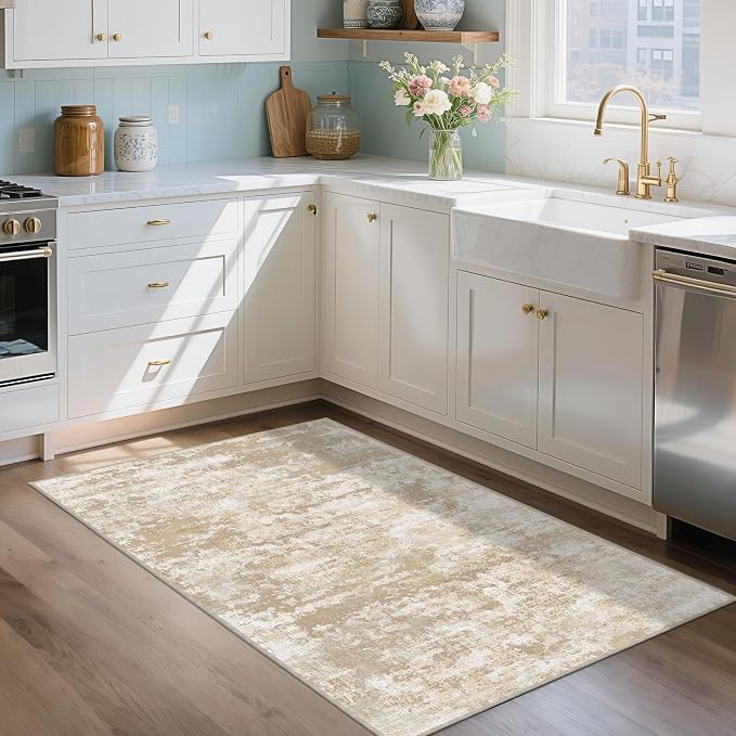 3x5 Area Rug Washable Entryway Rug Non Slip Abstract Tear and Stain Resistance - Image 8