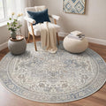 GENIMO 5FT Round Area Rugs for Living Room, Circle Rugs Machine Washable Low by GENIMO