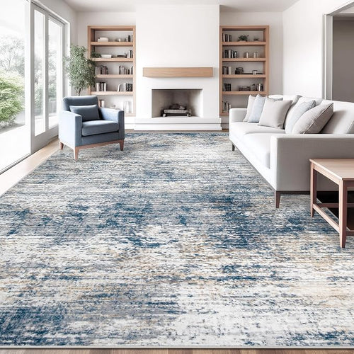 10x12 Area Rug for Living Room, Washable Modern Abstract Large Area Rug Neutral by XLUEZ