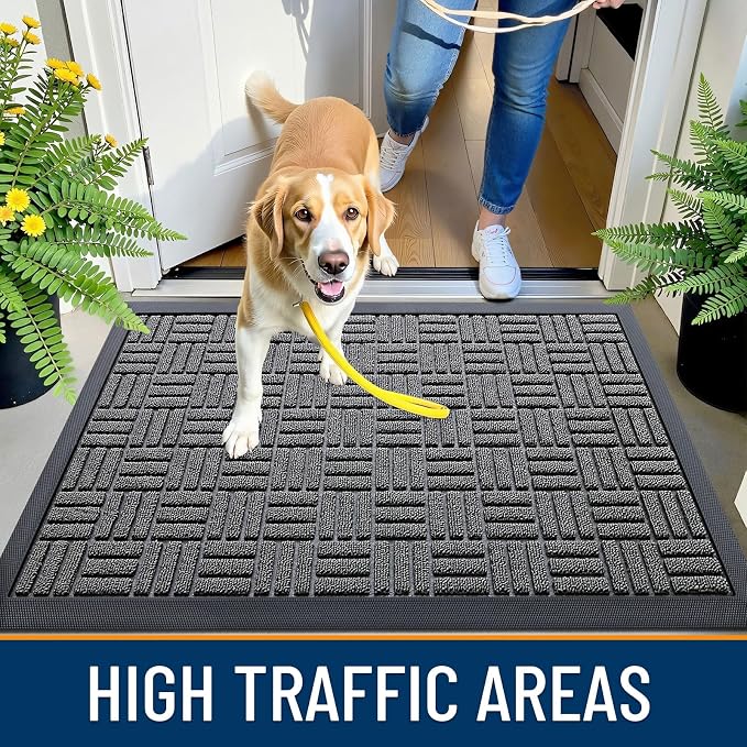 OLANLY Front Door Mat Outside Entrance 71x47, Heavy Duty Sturdy Natural Rubber - Image 6