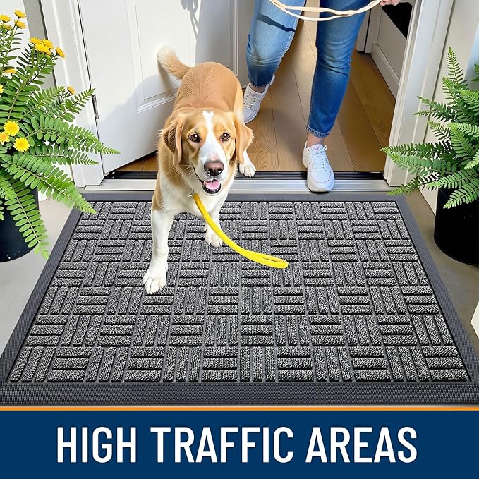 OLANLY Front Door Mat Outside Entrance 35x23, Heavy Duty Sturdy Natural Rubber - Image 6
