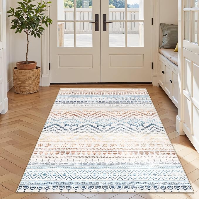 Miukiki 4x6 Area Rug for Living Room Moroccan Washable Rugs Non Slip Indoor - Image 9