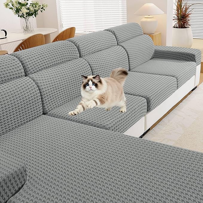 MAXIJIN Couch Cushion Covers for Sectional Sofa, Stretch Sofa Cushion Cover by MAXIJIN