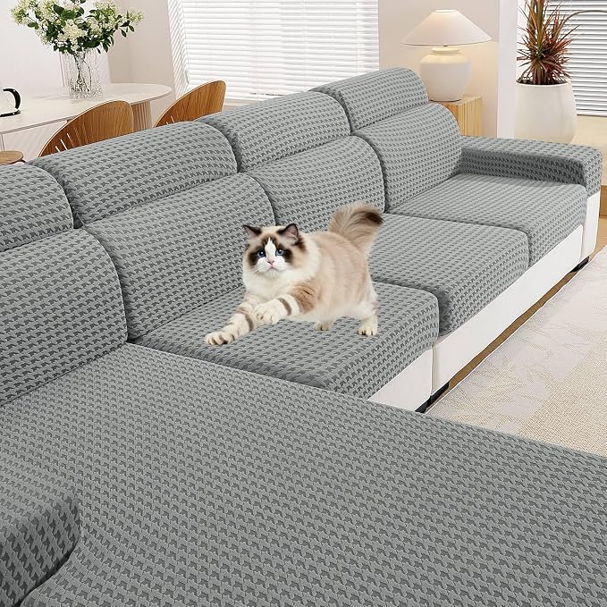 MAXIJIN Couch Cushion Covers for Sectional Sofa, Stretch Sofa Cushion Cover by MAXIJIN