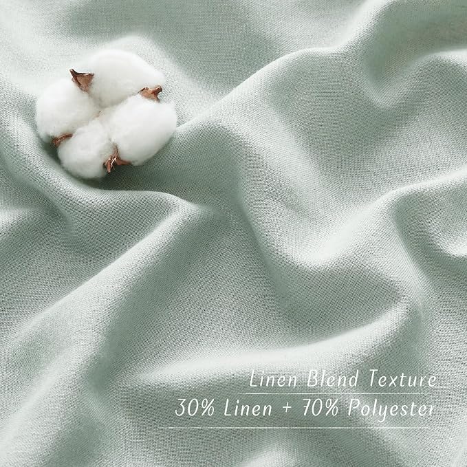 NICETOWN Flax Linen Sage Green 108 inch Curtains, Grommet Thick Linen Blend - Image 4