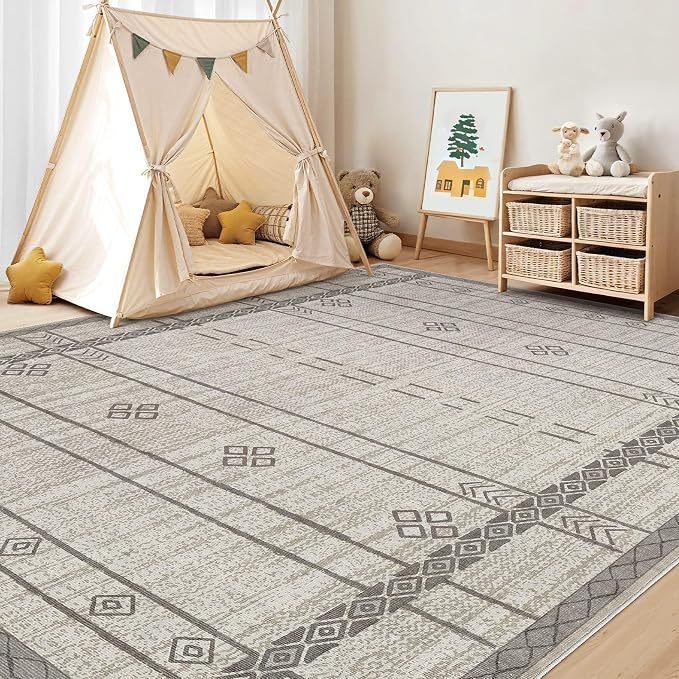 cotiled 5x7 Area Rug Living Room: Washable Boho Rugs - Image 6