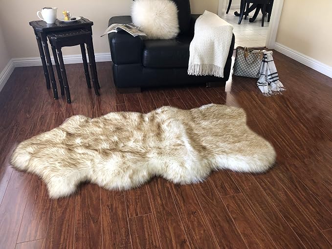 Free Shape Luxury Soft Fluffy Shag Area Rug Single and a Half 2'x4', 60x120cm by LAMBZYRUGS
