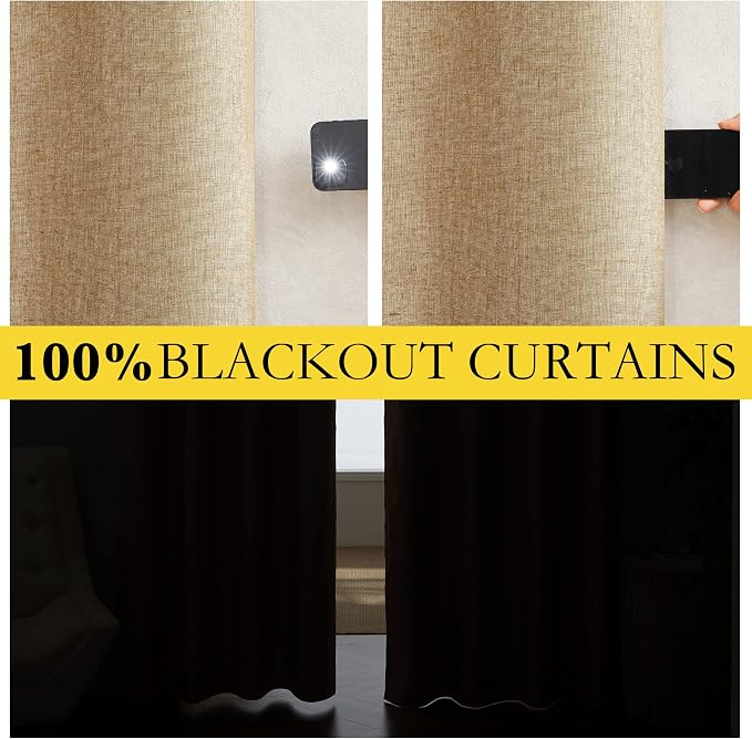 NICETOWN Full Shade Curtain Panels, 62 x 63 inch, Pair of Energy Smart & Noise - Image 2