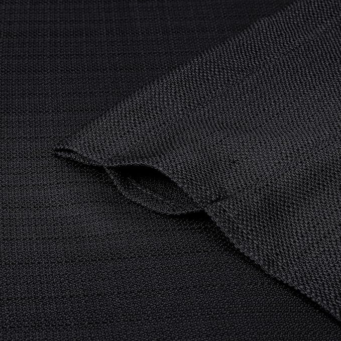 Chyhomenyc Black Curtains 45 Inch Length 2 Panels, Faux Linen Textured Semi - Image 6