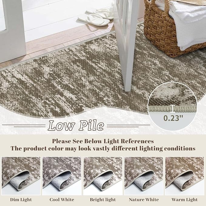 3x5 Area Rug Washable Entryway Rug Non Slip Abstract High-Stain Resistance No - Image 4