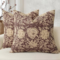 Vintage Floral Print Throw Pillow Covers 16x16 Set of 2 Neutral Modern by DKwizme