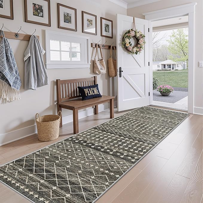Miukiki 2x10 Runner Rug Moroccan Washable Hallway Runner Rug Non Slip Indoor - Image 7
