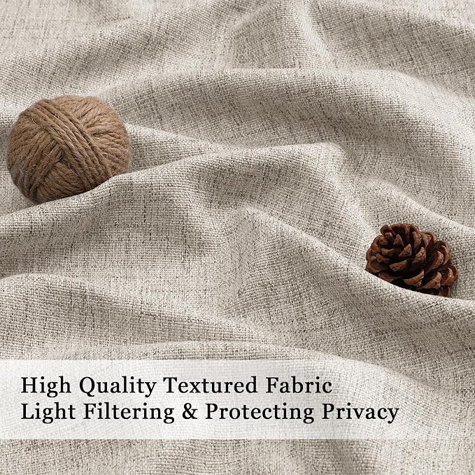 OWENIE Linen Valances for Windows 1 Pcs 18 Inch Length, Light Filtering - Image 2