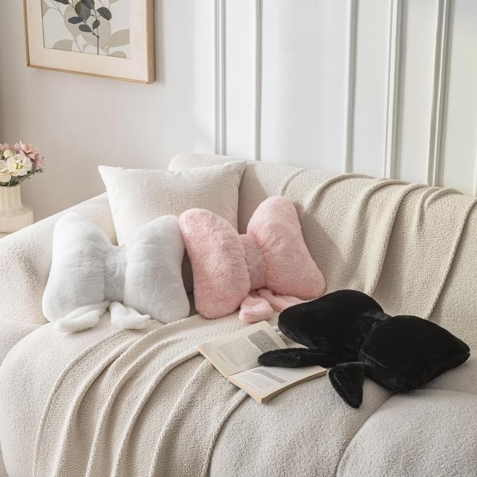 Bow Pillow Throw Pillows Butterfly Shaped Decorative Cute Pillows - Image 3