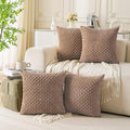 Set of 4 Light Brown Decorative Throw Pillow Covers 26x26 Inch Corduroy Pillow by Cozoomy