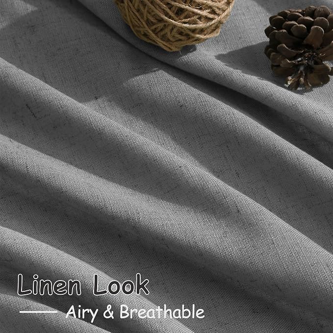 Nanspring Dark Grey Semi Sheer Curtains 72 Inches Long 2 Panels Set - Image 5