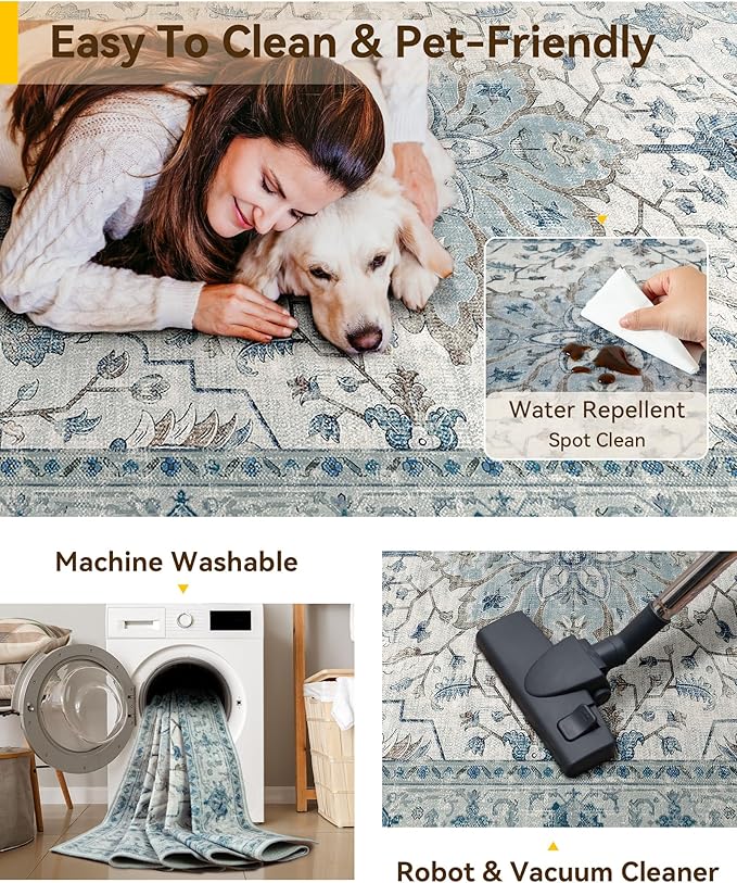 Area Rugs 2'6''x5' Runner Rug Non Slip Washable - Image 6