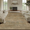 PureCozy Vintage Area Rug 8x10 Washable Brown Living Room Carpet Large Indoor by PureCozy