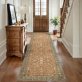 Tangsoo Washable Runner Rug for Hallway Non Slip, 2.6x8 Terracotta Floral by Tangsoo