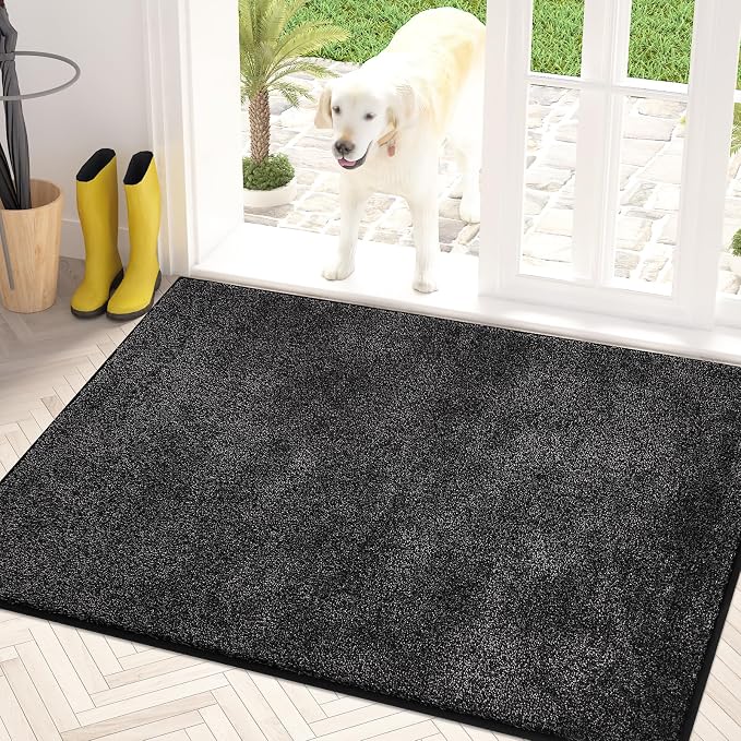 PURRUGS Dirt Trapping Door Mat 31.5" x 47", Non-Slip Machine Washable Entryway by PURRUGS