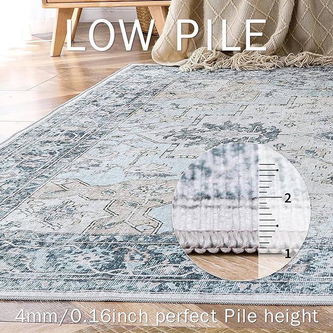 GENIMO 6FT Round Area Rugs for Living Room, Circle Rugs Machine Washable Low - Image 5