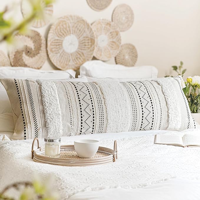 BlissBlush 20X54 Oversized Large Lumbar Pillow Cover by BlissBlush