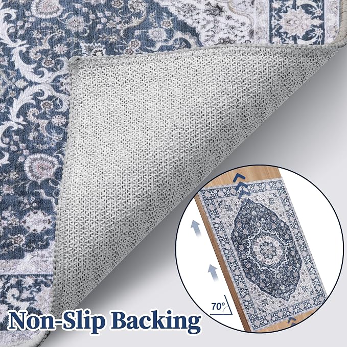 Tangsoo 2x3 Small Throw Rugs for Entryway Washable Entry Rug Non Slip, Vintage - Image 4