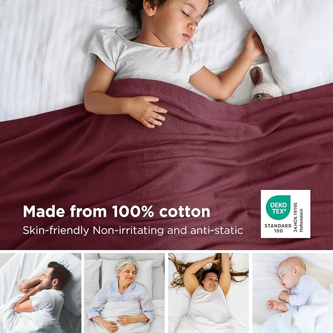 Bedsure GentleSoft 100% Cotton Blanket Queen Size - Image 2
