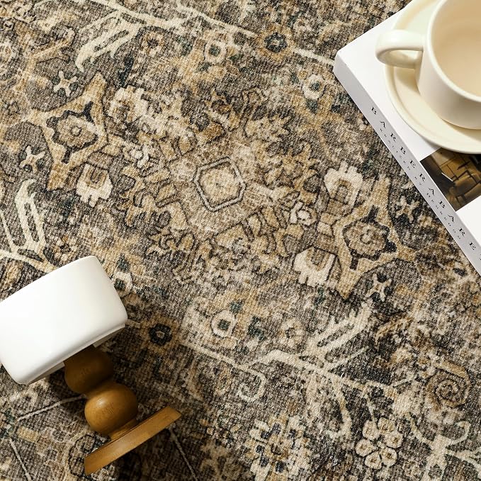 PureCozy Brown Runner Rug 2x7 Vintage Area Carpet Hallway Long Indoor Kitchen - Image 7