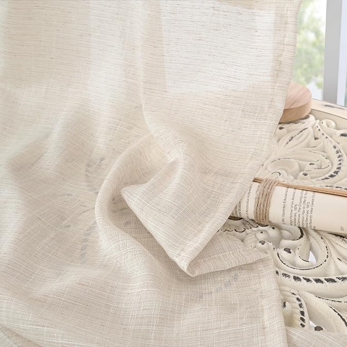 BGment Oatmeal Semi Sheer Curtains - Image 7