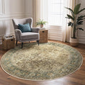 Bavni Round Rug 5ft-Machine Washable Area Rugs Non-Slip by BAVNI