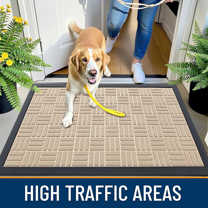 OLANLY Front Door Mat Outside Entrance 71x47, Heavy Duty Sturdy Natural Rubber - Image 6