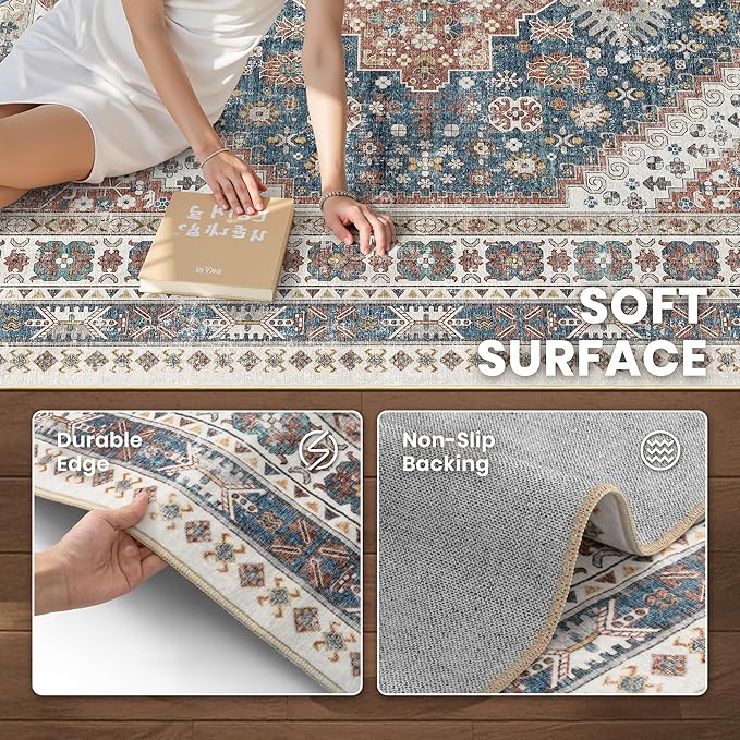 zesthome 10x14 Area Rugs, Stain Resistant Washable Rug, Ultra-Thin Rugs - Image 6
