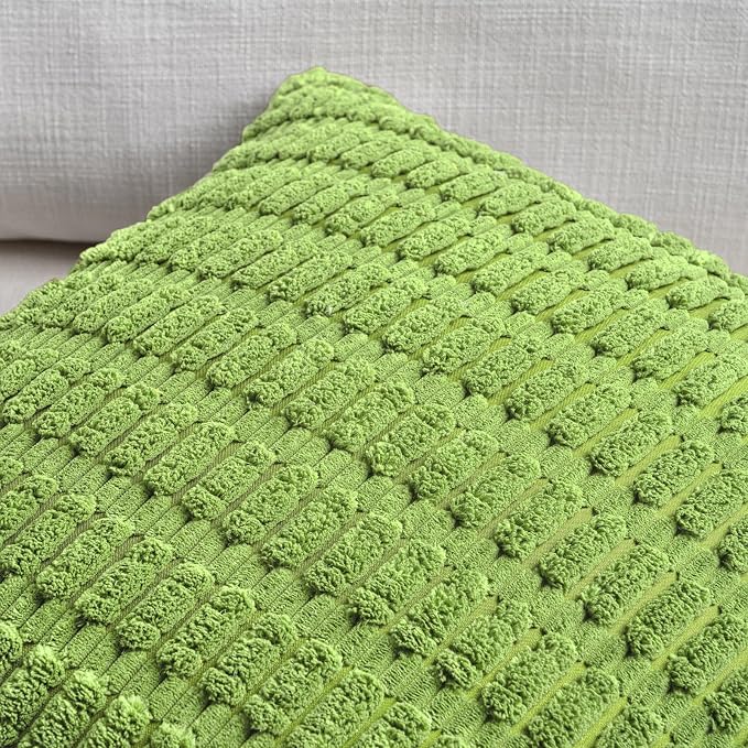 Fancy Homi 4 Packs Boho Lime Green Decorative Throw Pillow Covers 18x18 Inch - Image 4