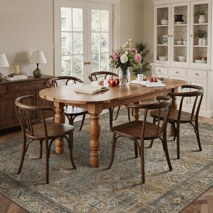 GENIMO 5x7 Area Rugs for Living Room, Machine Washable Non Slip Vintage Rugs - Image 3