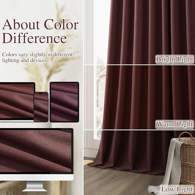 Guken 100% Blackout Curtains 90 Inch Length 2 Panels Set - Image 7