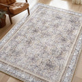 Phantoscope Washable Area Rug 4'x6' Non-Slip, Vintage Neutral Rugs by Phantoscope
