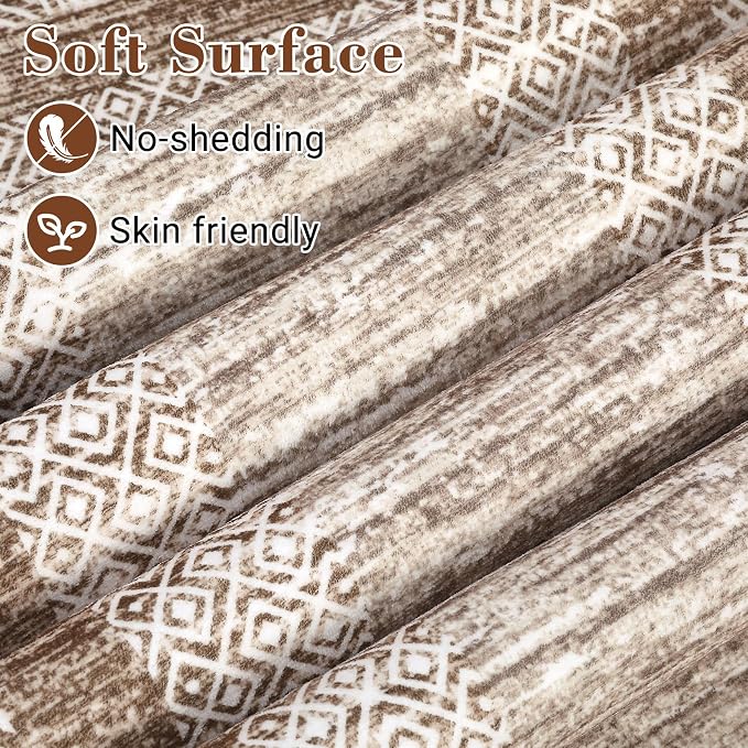 GarveeHome 9x12 Large Modern Brown Area Rug Distressed Bordered Rug Soft Non - Image 4