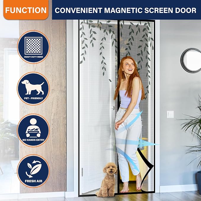 Magnetic Screen Door，Screen Door Mesh，Keep Bugs Out, Heavy-Duty Mesh Curtain - Image 6