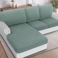 H.VERSAILTEX Sectional Couch Covers 3 Pieces Sofa Seat Cushion Covers L Shape by HVERSAILTEX