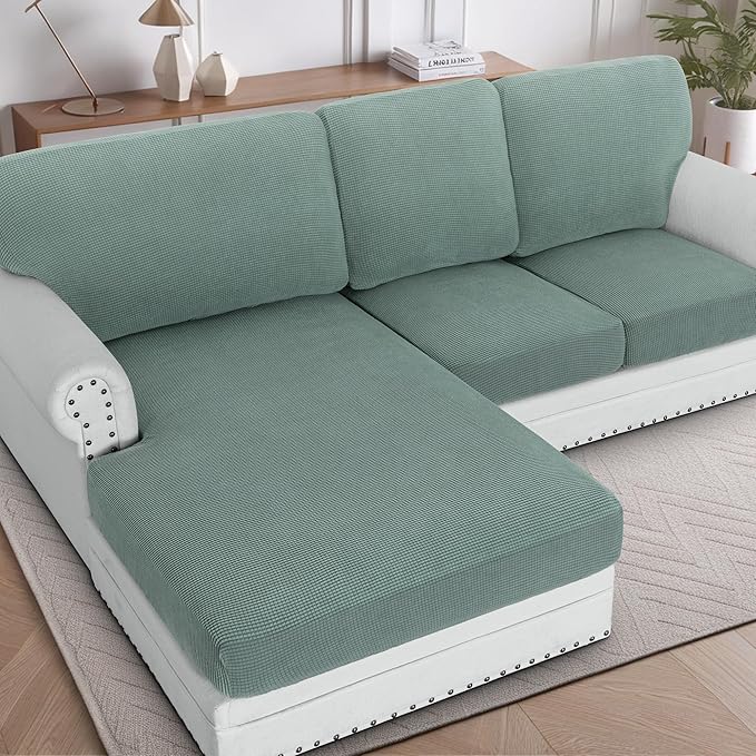 H.VERSAILTEX Sectional Couch Covers 3 Pieces Sofa Seat Cushion Covers L Shape by HVERSAILTEX