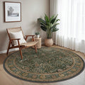 Bavni Round Rug 5ft-Machine Washable Area Rugs Non-Slip by BAVNI