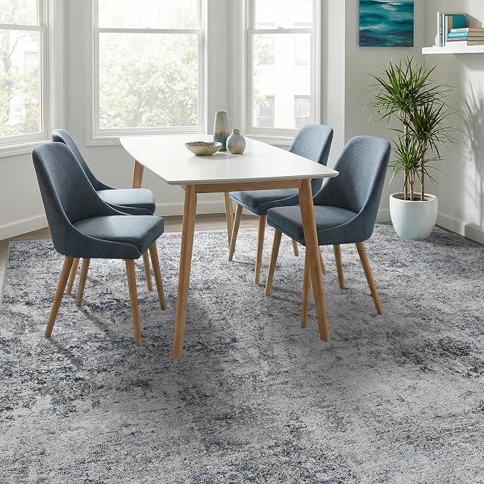7 Square Area Rug: Washable Low Pile Carpet by Puino