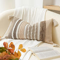 BlissBlush Decorative Lumbar Throw Pillow Cover 14x24 Boho Brown Accent Cushion by BlissBlush